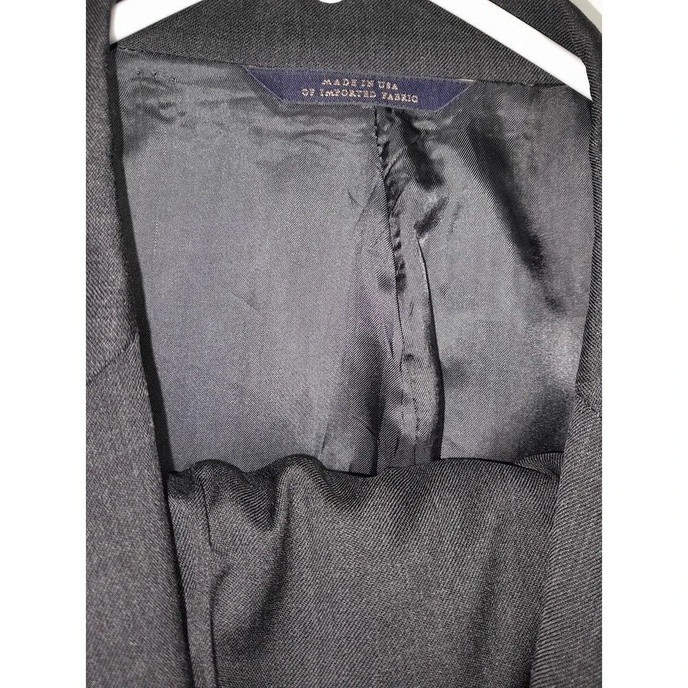 Brooks Brothers 1818 Madison Suit 43R 38W Black 100% Wool Made in USA Classic Fi